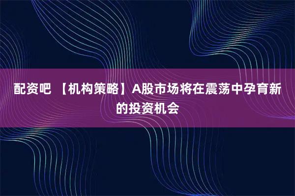 配资吧 【机构策略】A股市场将在震荡中孕育新的投资机会