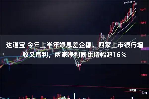 达道宝 今年上半年净息差企稳，四家上市银行增收又增利，两家净利同比增幅超16％